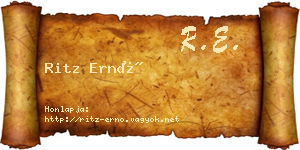 Ritz Ernő névjegykártya
